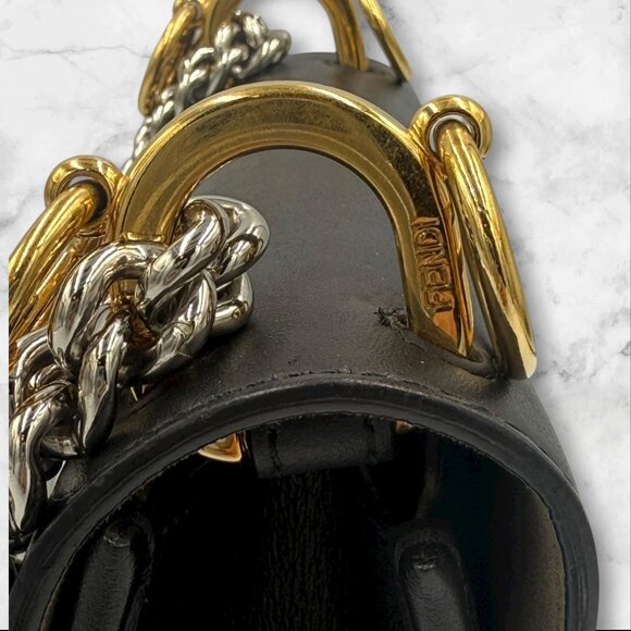 Fendi F Logo Kan I Leather Two Way Bag - Picture 8 of 12